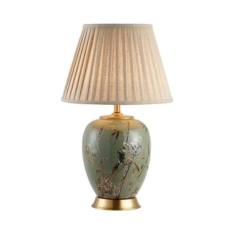 DecorBites™ American Style Ceramic Table Lamp Bedroom Living Room Study Tea Table Lamp