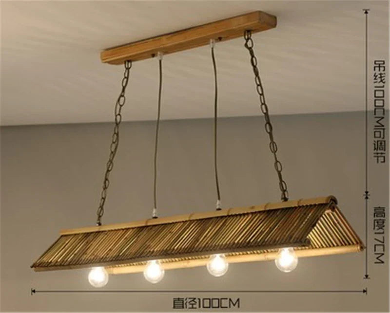 DecorBites™ Bamboo Pendant Chandelier: Chinese Classic for Kitchen, Cafe, Bar, Inn, Restaurant Lighting