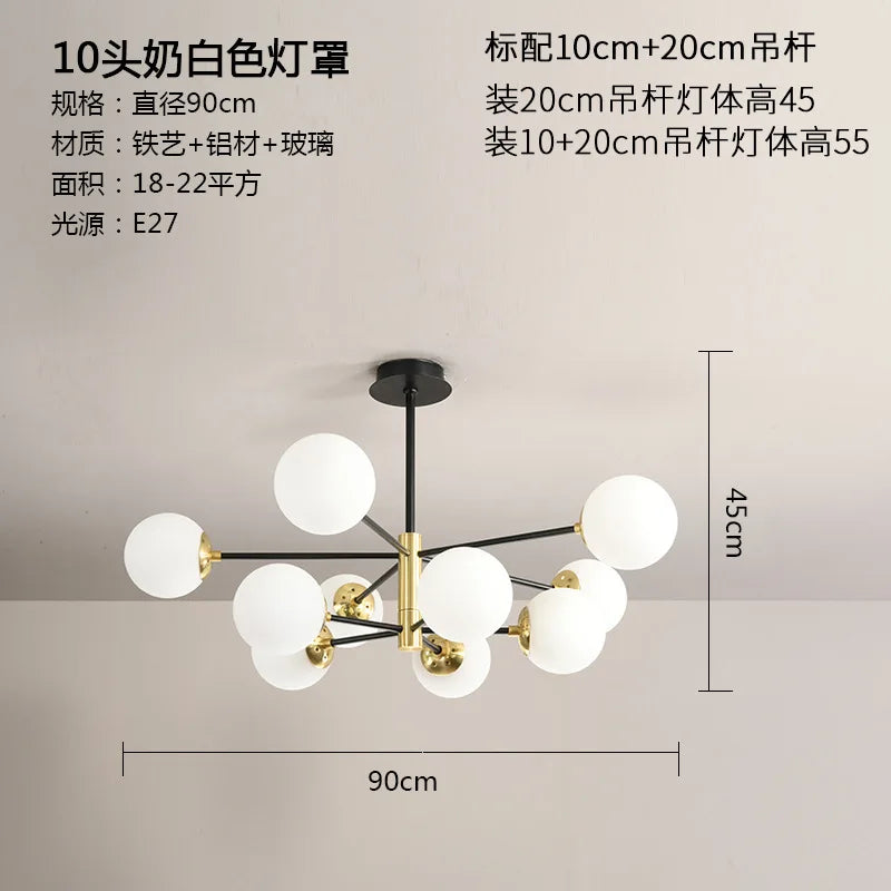 Lámpara de araña LED con bola de cristal DecorBites™ - Luminarias modernas para interiores, ideales para sala de estar y dormitorio.