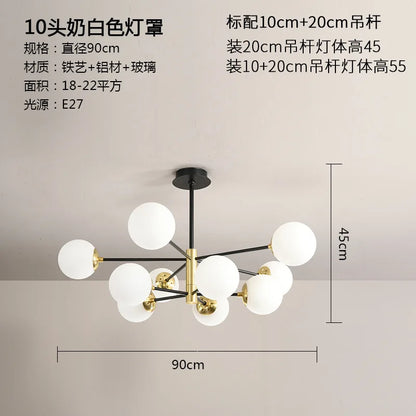 Lámpara de araña LED con bola de cristal DecorBites™ - Luminarias modernas para interiores, ideales para sala de estar y dormitorio.