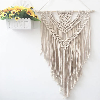 Decobites Colorful Cotton Macrame Wall Hanging Tapestry for Nordic Modern Living Room Decor