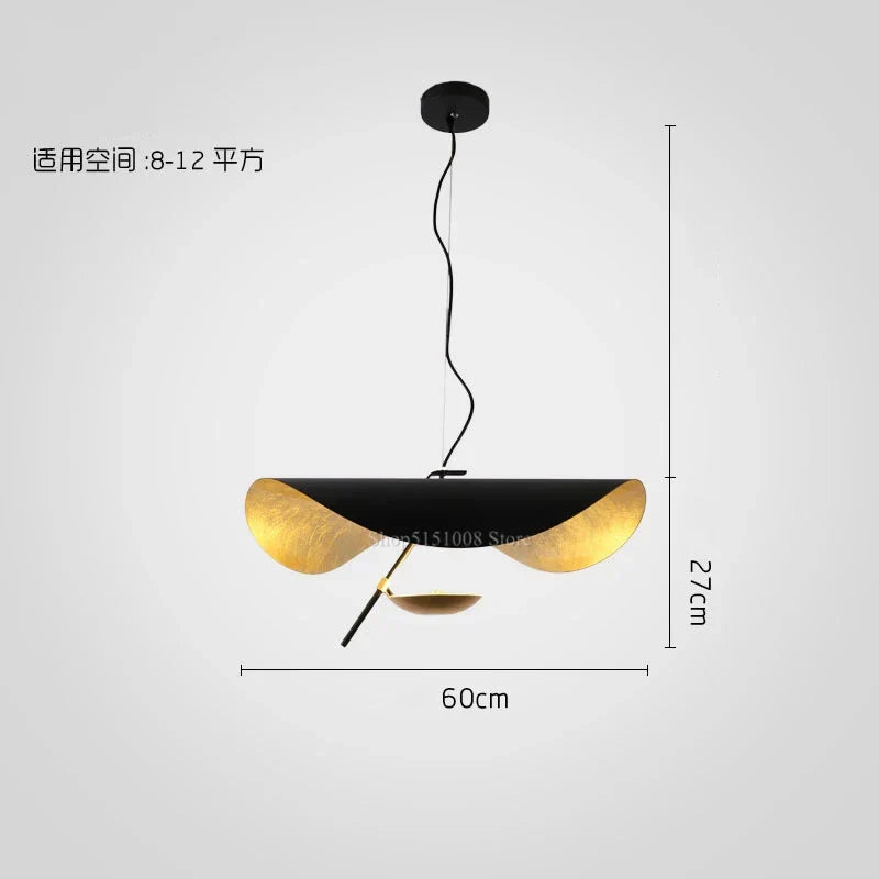 Lámpara colgante LED DecorBites™ con textura dorada para decoración de sala de estar y dormitorio.