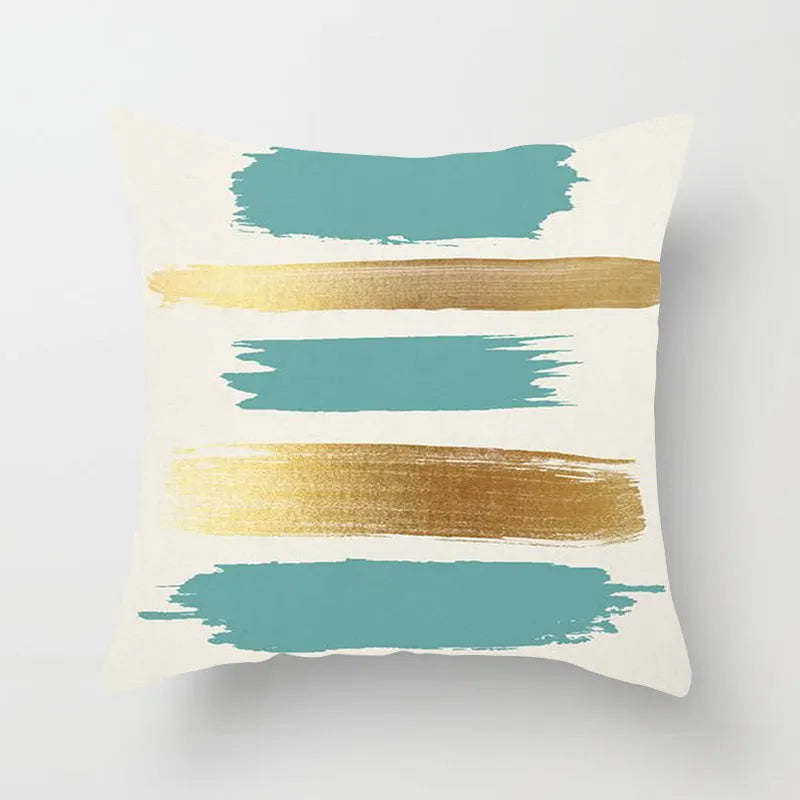 غطاء وسادة مطبوع عليه غرز هندسية من DecorBites™ - وسادة مكتب عصرية بسيطة