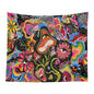 Psychedelic Mushroom Trippy Tapestry for Colorful Hippy Wall Art Decor by Decobites