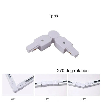 DecorBites™ 100cm Black White Track for Track Lights Aluminum Rail Part