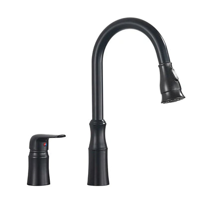 DecorBites™ Brass Black Kitchen Faucet Pull Out Mixer Taps Hot/Cold Water Cranes