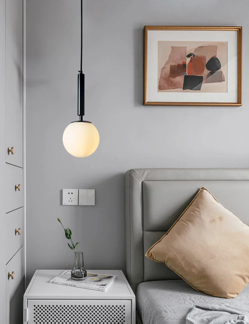 Lámpara colgante LED DecorBites™ con forma de bola de cristal para dormitorio y bar, moderna lámpara de techo colgante tipo globo.