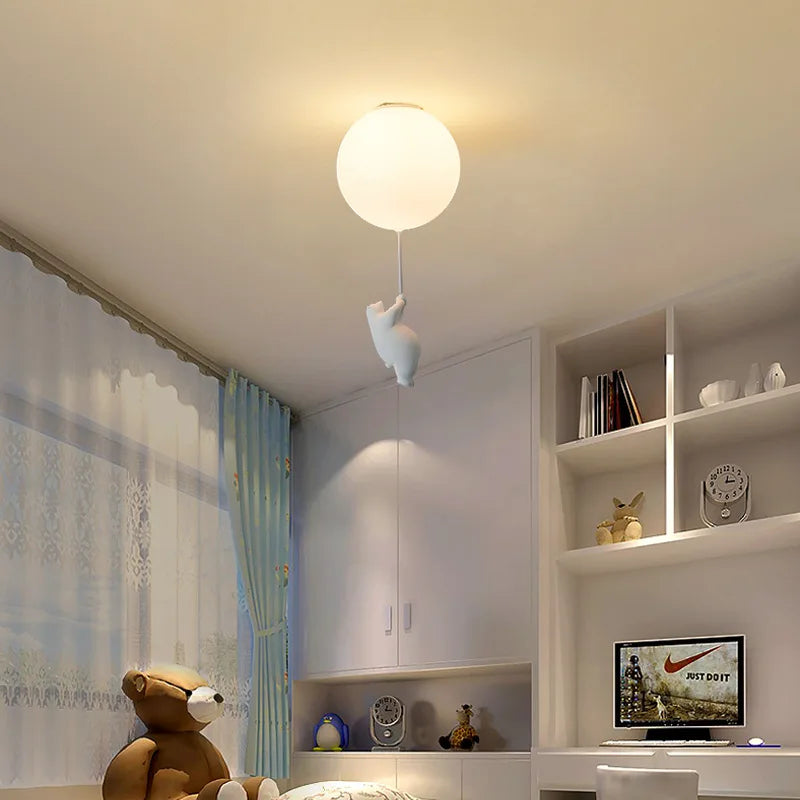 DecorBites™ Cartoon Bear Ceiling Light for Kids' Rooms, LED Fixture Bedroom Decor