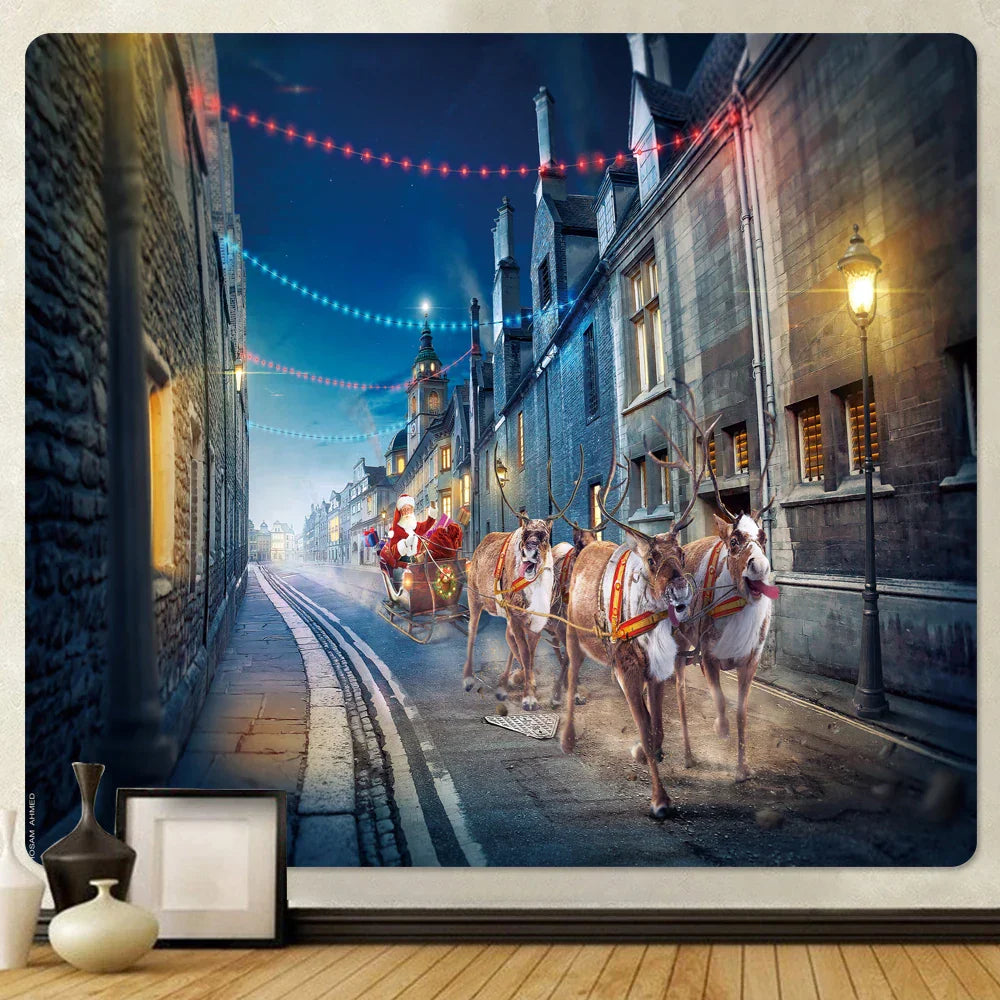 DecorBites™ Christmas God Deer Tapestry: Hippie Psychedelic Bohemian Wall Hanging