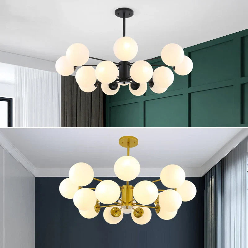 مصباح معلق من الزجاج باللونين الأسود والذهبي من DecorBites™ لغرفة المعيشة وغرفة النوم والمطعم