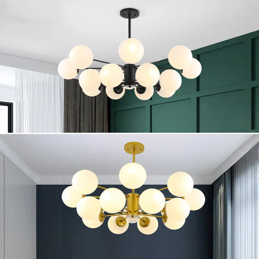 DecorBites™ Black/Gold Glass Pendant Light for Living Room Bedroom Restaurant