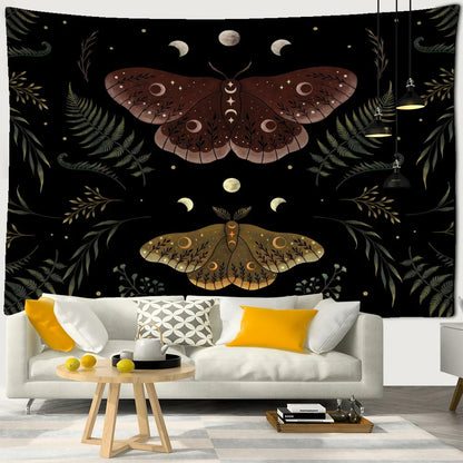 Decobites Moon Phase Mandala Flower Tapestry: Bohemian Room Decor Art