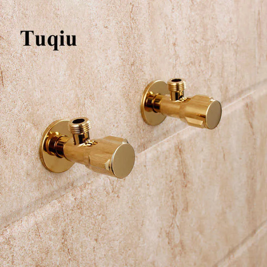 DecorBites™ Gold Solid Brass Wall Mount Triangle Valve for Faucet and Toilet