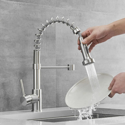 DecorBites™ Kitchen Faucet: Nickel Sink Mixer, Chrome Vanity Tap, Rotating Faucet for Modern Homes