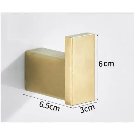 DecorBites™ Brushed Gold Stainless Steel Robe Hook Wall Mounted Bathroom Hardware Hanger