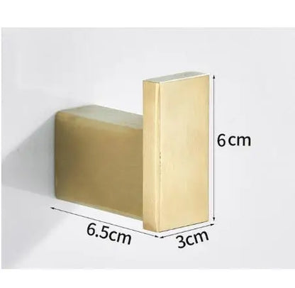 DecorBites™ Brushed Gold Stainless Steel Robe Hook Wall Mounted Bathroom Hardware Hanger