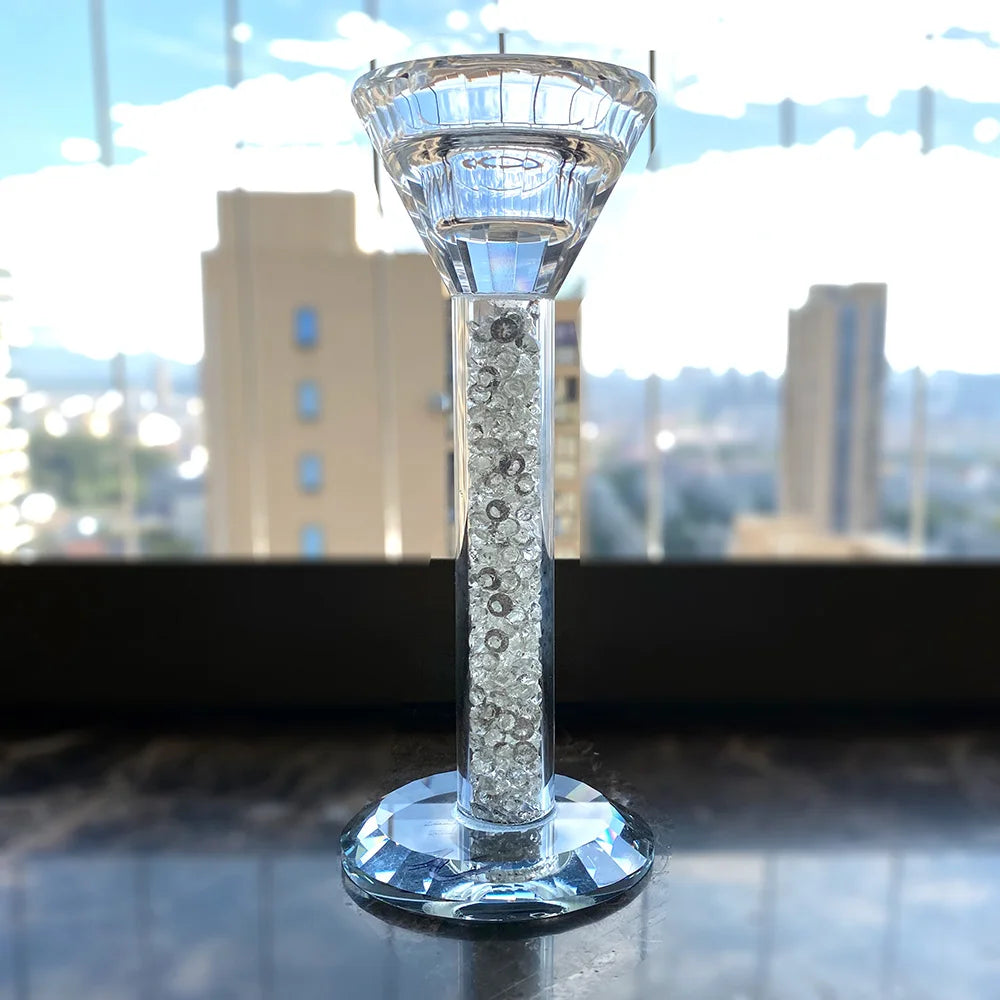 Portavelas de cristal con forma de diamante DecorBites™ para decoración del hogar