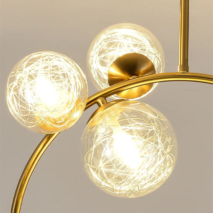 DecorBites™ Gold Glass Ball Chandelier for Living Room Kitchen Bedroom - 220V 110V