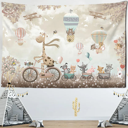 Decobites Kawaii Bear Tapestry Wall Hanging for Children's Room Décor