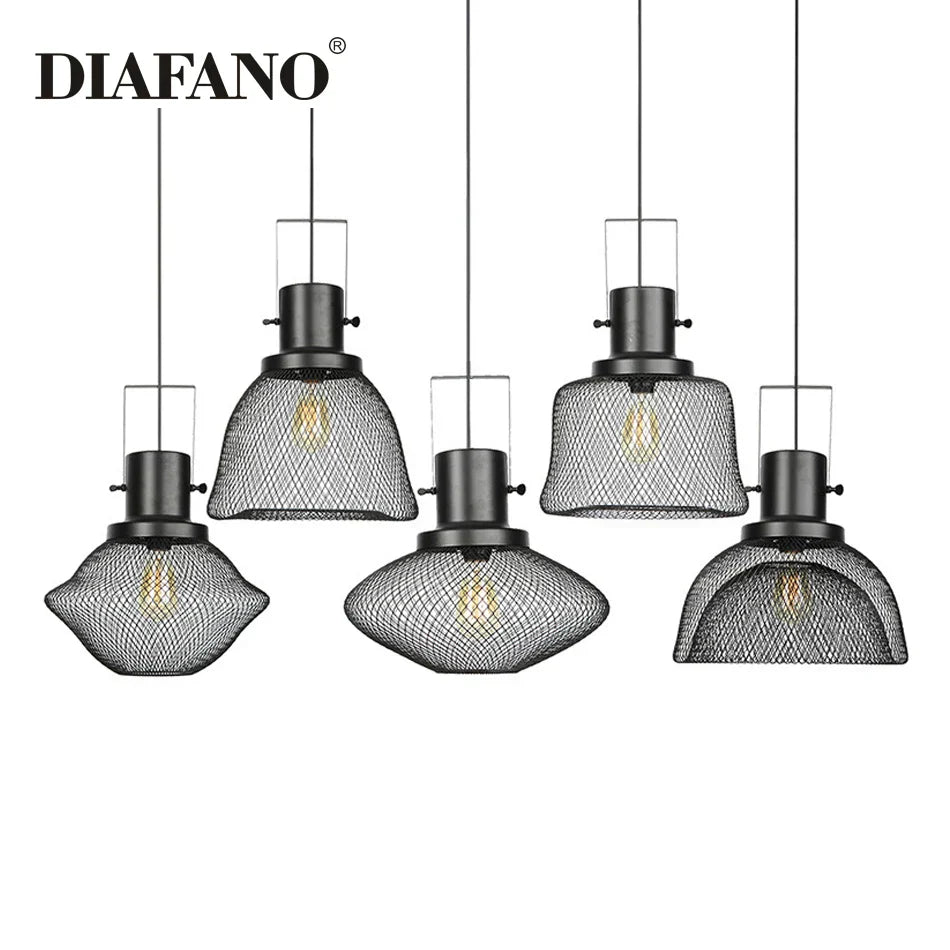 DecorBites™ Cage Pendant Light: Nordic LED Minimalist Industrial Dining Lamp