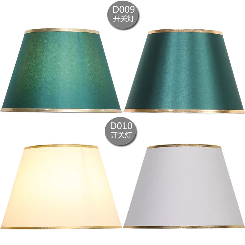 DecorBites™ Golden Edge Large Cloth Lampshade Cover for Bedroom Bedside Floor Lamp