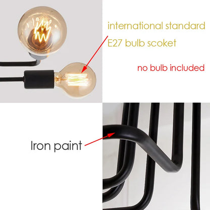 DecorBites™ Black Iron Kitchen Ceiling Lamp for Living Room, Bedroom, and Dining Room