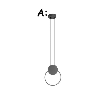 مصباح معلق أسود من DecorBites™: تصميم نورديك بسيط، مصباح LED قابل للتعتيم، سلك طويل