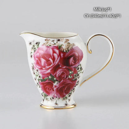 Jarra de leche DecorBites™ de porcelana fina: elegante jarra de cerámica para crema, té, café o espresso.