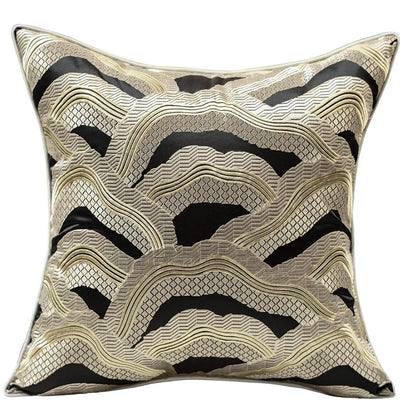 DecorBites™ Chinoiserie Golden Embroidered Luxury Cushion Cover - Highly Unique, Patio to Hotel Quality