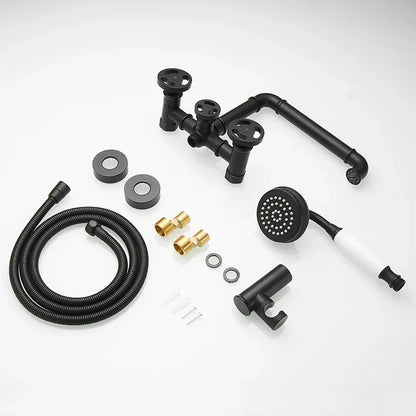 DecorBites™ Black & White Bath Shower Set with Dual Control Wall Mount