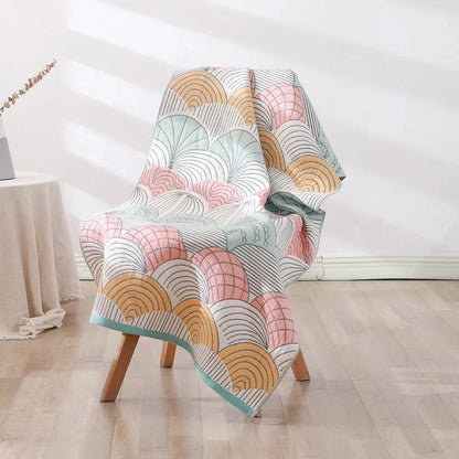 DecorBites™ Bohemian Floral Cotton Gauze Bath Towel 70*140 - Soft & High Quality for Women, Children, and Adults