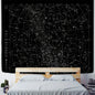 Decobites Interstellar Sky Map Constellations Tapestry- Black Galactic Wall Decor