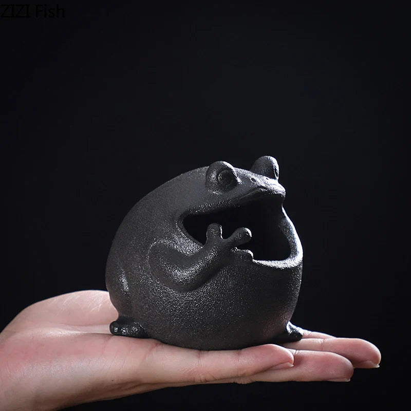 DecorBites™ Cute Big Belly Frog Cartoon Ceramic Ashtray Decor Gift for Boyfriend