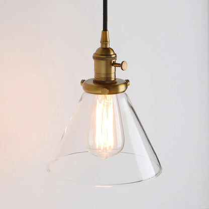 DecorBites™ Funnel Flared Glass Clear Glass Pendant Light Fixture