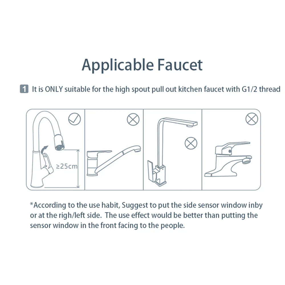 DecorBites™ Intelligent Faucet Sensor Mixer for Bathroom Kitchen - Water-Saving Red Light Adapter