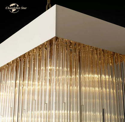 DecorBites™ Cascada Rectangular LED Chandelier for Modern Living and Dining Room