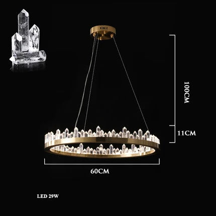 DecorBites™ Dimmalbe LED Crystal High Ceiling Chandelier for Living Room