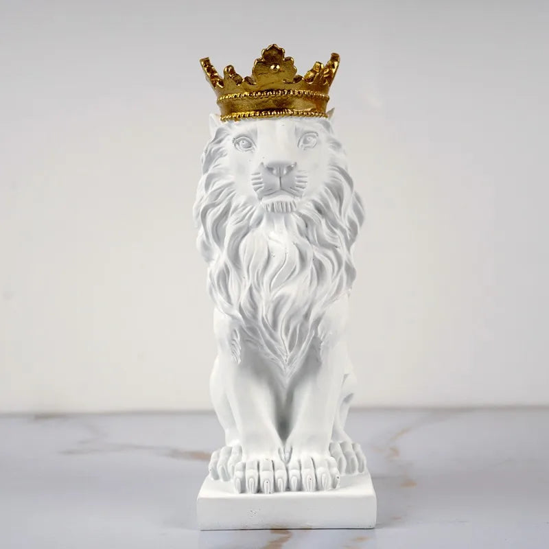 Golden Crown Lion Statue