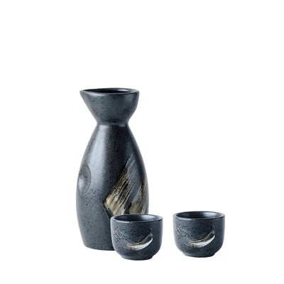 DecorBites™ Ceramic Sake Liquor Dispenser Set - Yellow Wine Cup & Small Glass