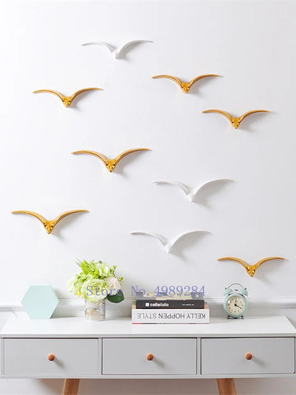 DecorBites™ Bird Ceramic Pendant Wall Decor Gold Seagull Wild Goose Modern Home