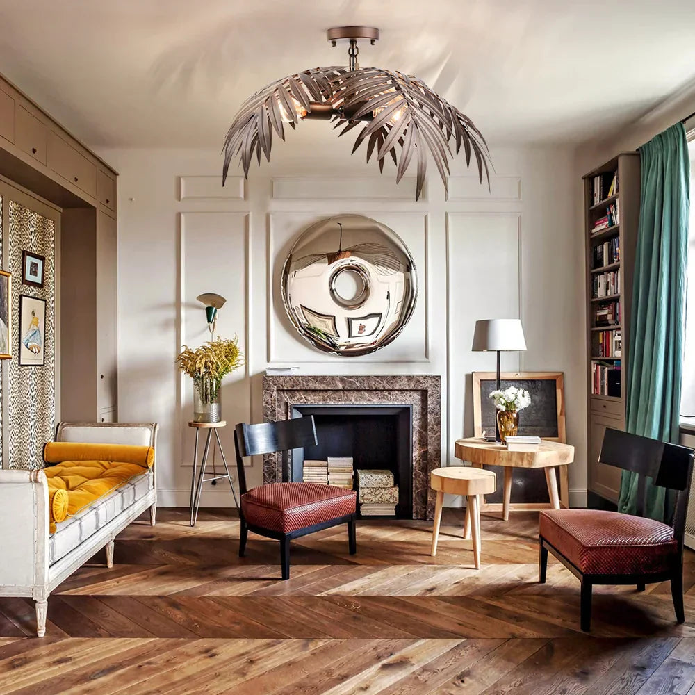 DecorBites™ Bronze Coconut Tree Pendant Lamp with Adjustable LED Lights for Home and Hospitality