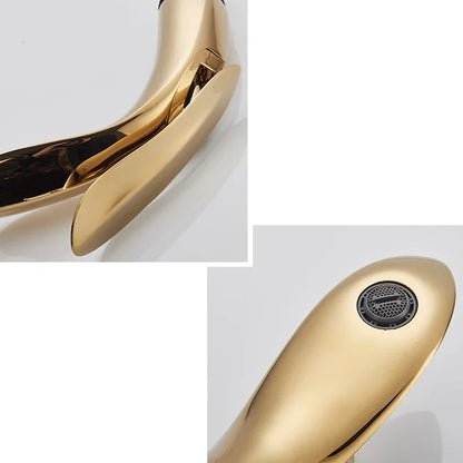 DecorBites™ Golden Rose Bathroom Faucet Waterfall Basin Mixer Taps - Luxury Single Hole