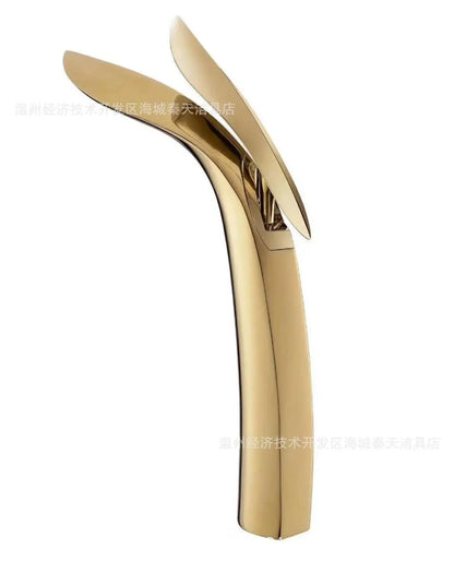 DecorBites™ Gold Brass Basin Faucet | Single Handle Mixer Tap for Bathroom Sink