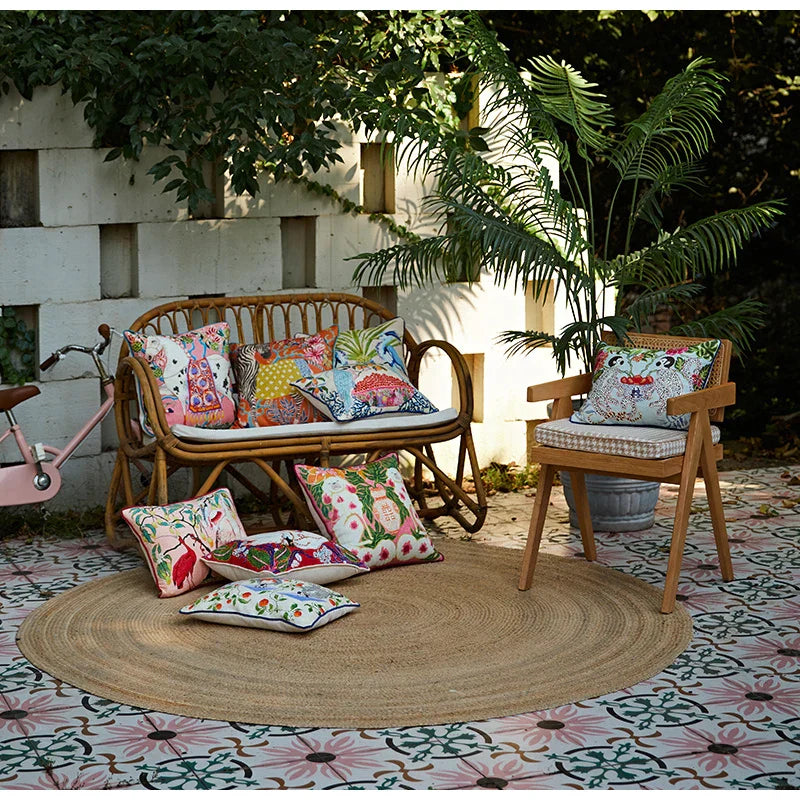 DecorBites™ Egret Bird Pattern Art Pillow Case for Bedroom, Living Room, Sofa Couch