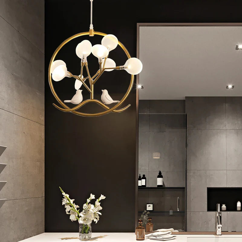 Chandelier de Bola de Vidrio Dorado Decorbites™ Diseño Nórdico para Hogar Comedor Cocina Restaurante Pasillo