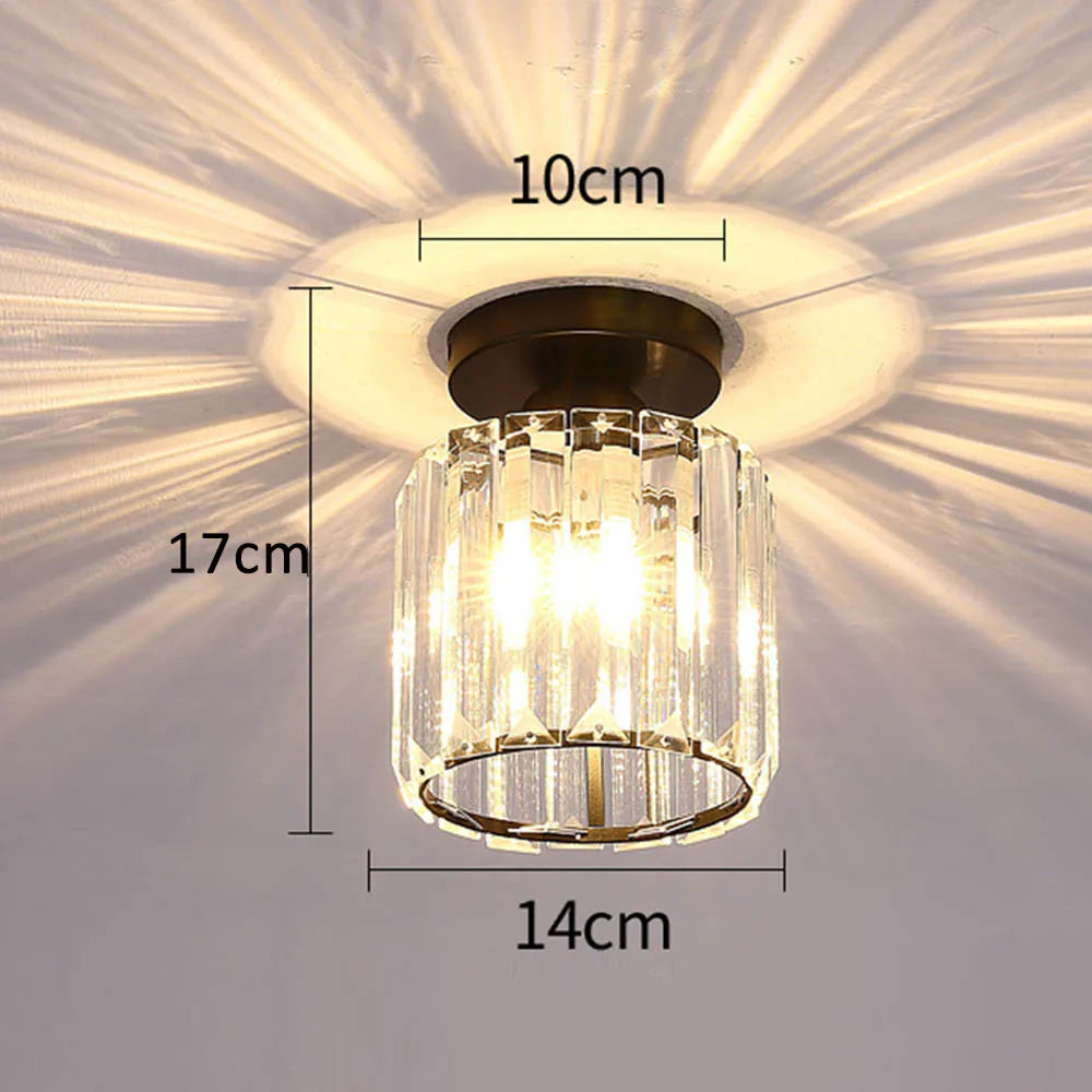 DecorBites™ Crystal Pendant Ceiling Light, Modern E27 Semi Flush Design for Home Decor