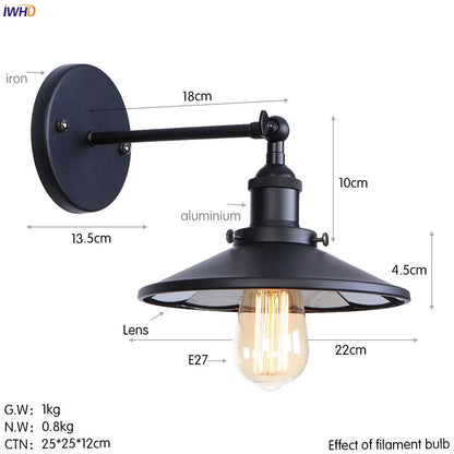 Aplique de pared LED rústico dorado antiguo DecorBites™ para decoración del hogar