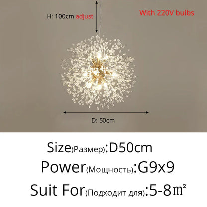 DecorBites™ Gold/Silver LED Crystal Chandelier for Home Living Dining Study Hall Bedroom