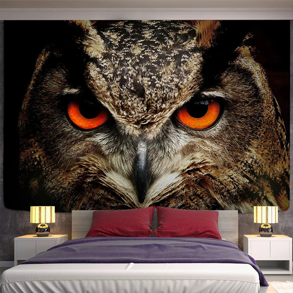 Decobites Colorful Owl Tapestry Wall Hanging for Boho Home Decor