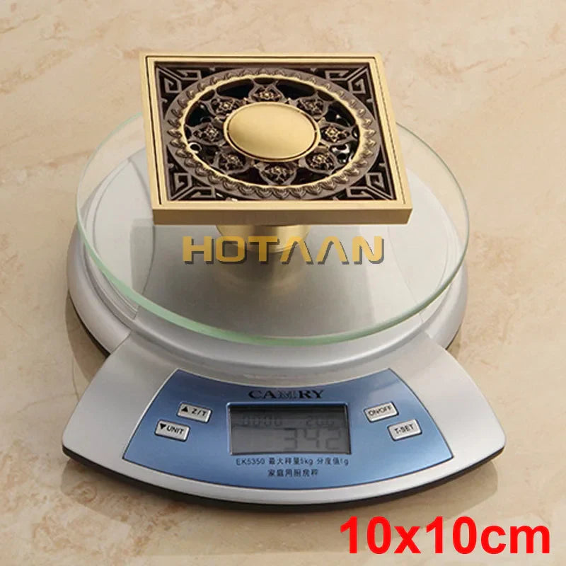 شبكة تصريف مياه الصرف الصحي للحمام بتصميم زهور عتيقة من نحاس ديكوربايتس™